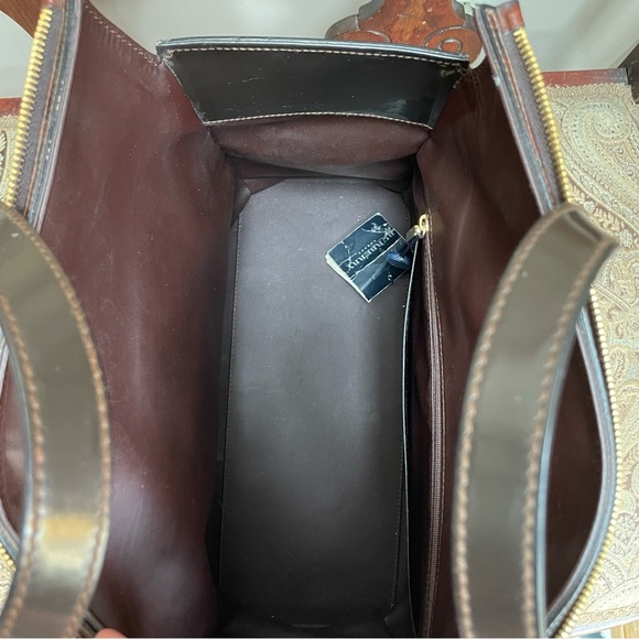 VTG Rare Burberry Brown House Check Top Handle Structured Bag Authentic w/ COA - Picture 13 of 16
